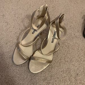 Neiman Marcus gold studded heels